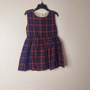 Vibrant Plaid Kids Dress - Red and Blue